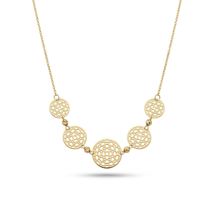 Gargantilla de oro14k diseño tipo filigranas Mod 5498 - 45 cm