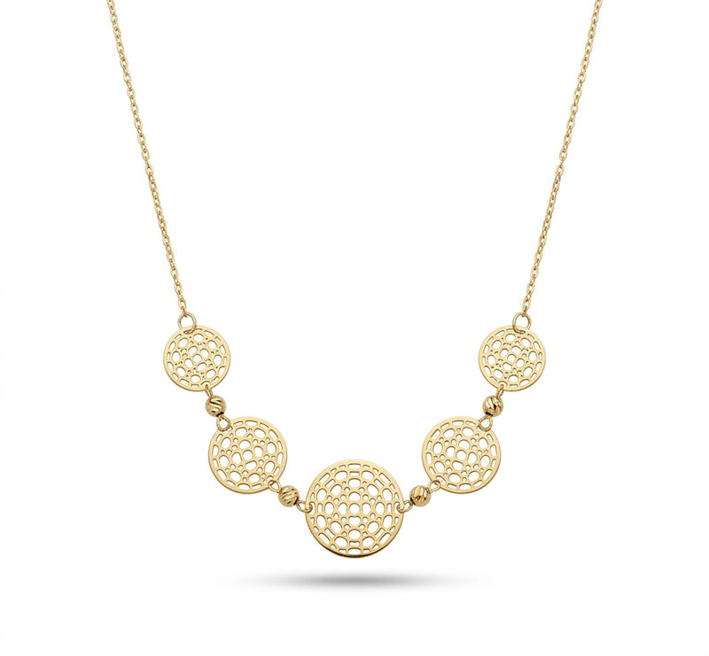 Gargantilla de oro14k diseño tipo filigranas Mod 5498 - 45 cm