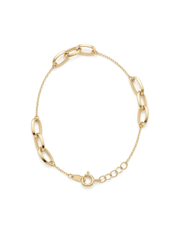 Pulsera de oro 10k diseño de eslabón Mod LM5180- 18 cm