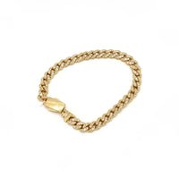 Pulsera de oro 10k con acabado biselado hueca Mod. 300027 - 21 cm