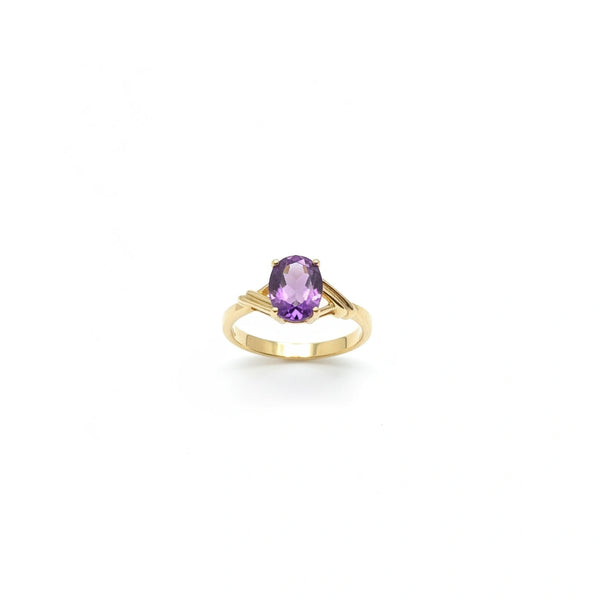 Anillo de oro 10k con piedra rosa