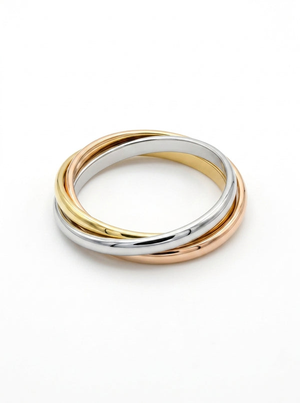 Anillo de oro florentino 14k diseño de entrelazado / trinity Mod LM5352