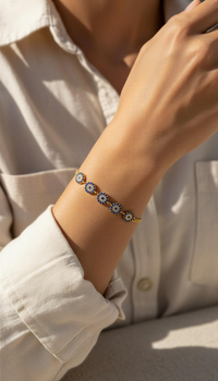 Pulsera de flores de oro 14k
