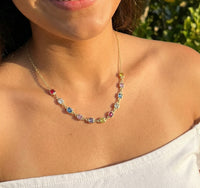 Gargantilla de oro 14k con circonias de colores 45 cm Mod.144500