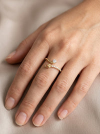 Anillo de oro 10k diseño serpiente Mod 5530
