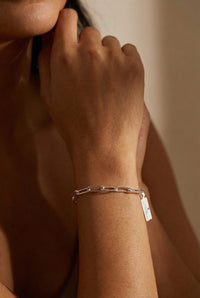 Pulsera de clip de oro blanco 14k Mod.14050126