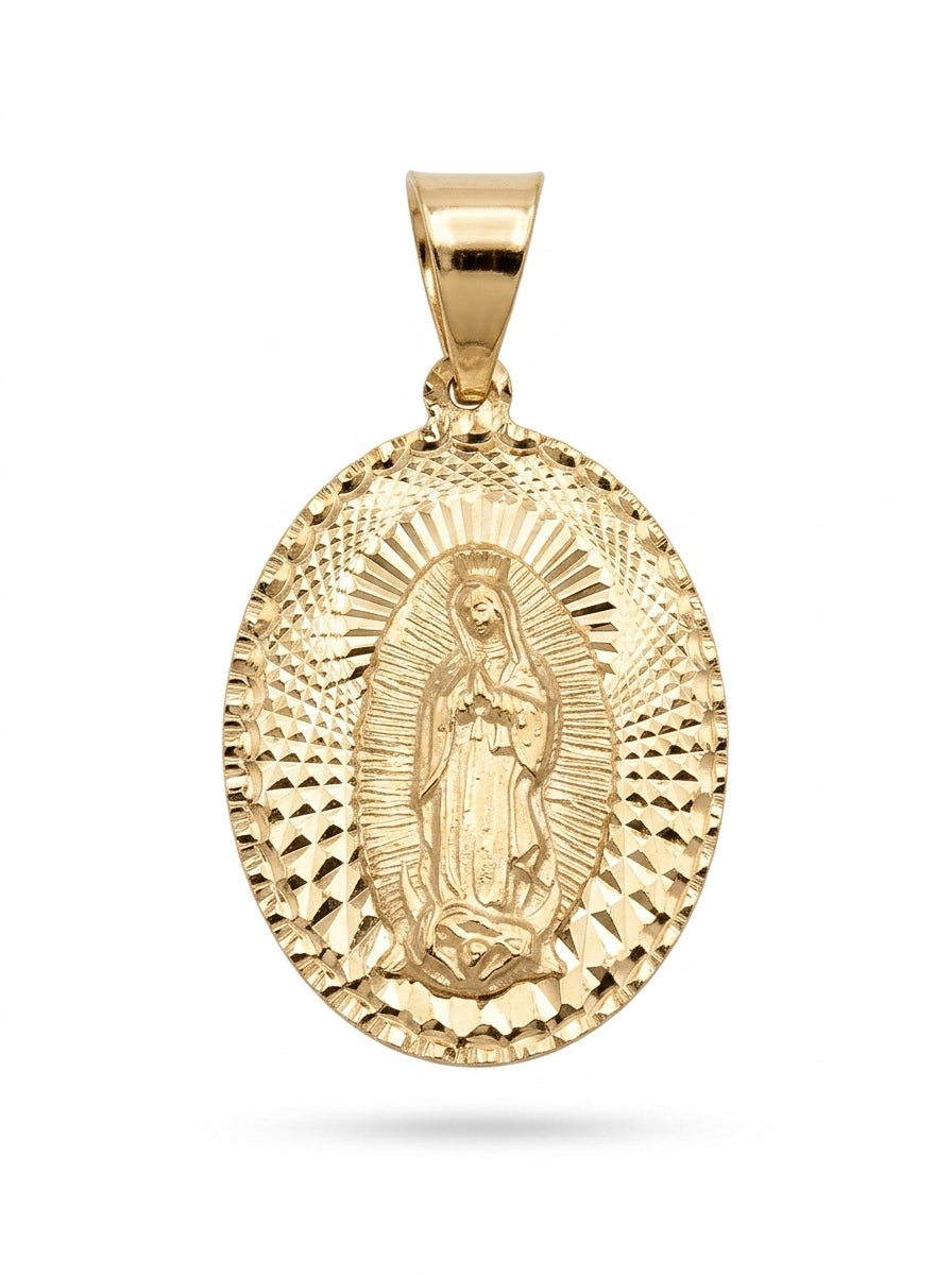 Medalla de oro 14k diseño de la virgen mod 5514 - 1.5 cm