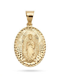 Medalla de oro 14k diseño de la virgen mod 5514 - 1.5 cm