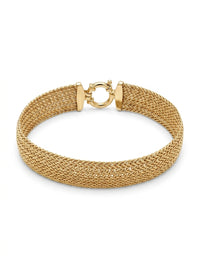 Pulsera de oro 14k tejido palma  hueca Mod 5456 - 18 cm