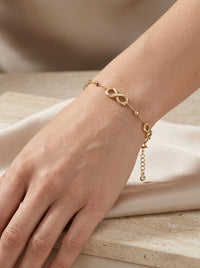 Pulsera de oro 14k diseño de infinitos Mod 5161- 18 cm