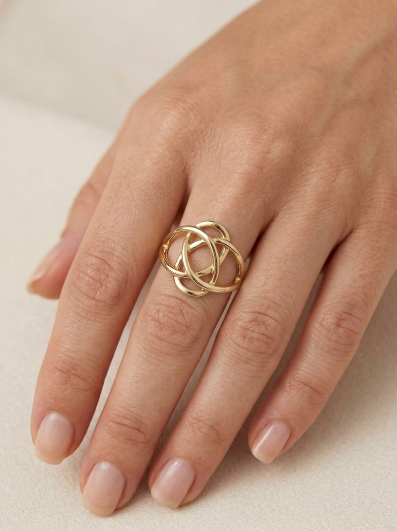 Anillo de oro 14k diseño vínculo eterno mod 5809