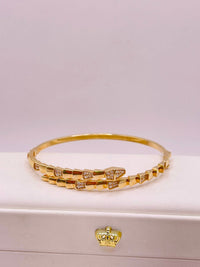 Brazalete de oro 14k diseño de serpiente tipo diseñador de broche Mod 5541 - 18 cm
