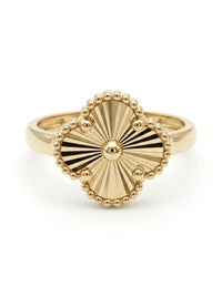 Anillo de oro 14k diseño trébol dorado mediano Mod5763