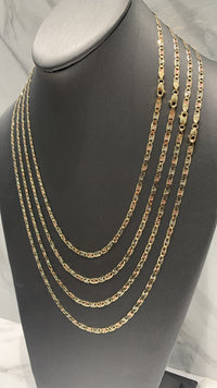 Cadena de oro 14k tejido valentino florentina con estrella mod 5832 - 3.5 mm