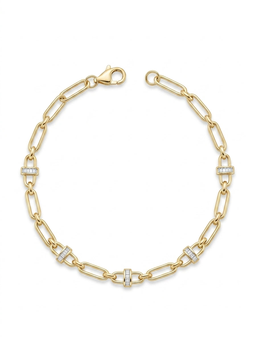 Pulsera de oro 10k tipo diseñador Mod LM5242 - 18 cm