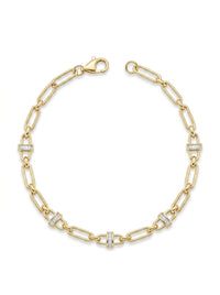 Pulsera de oro 10k tipo diseñador Mod LM5242 - 18 cm