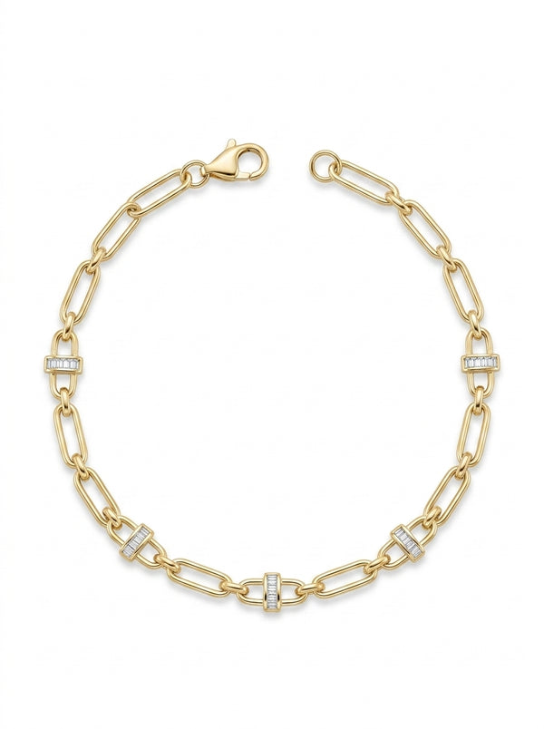 Pulsera de oro 10k tipo diseñador Mod LM5242 - 18 cm