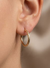 Arracadas de oro 14k diseño diamantado LM 5369 - 1.5 cm