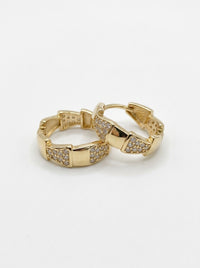 Huggies de oro 14k diseño de serpiente tipo diseñador mod 5958 - 1.5 cm