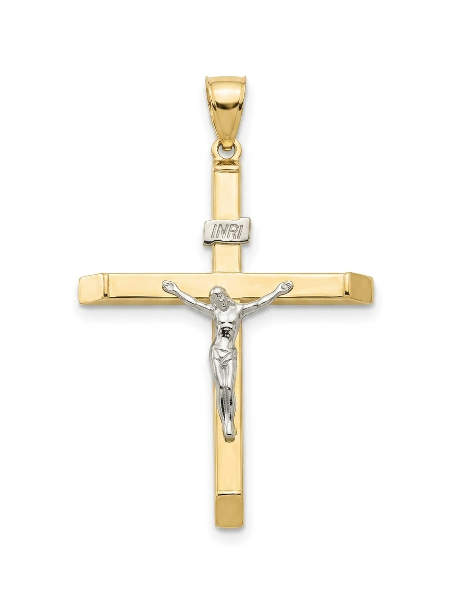 Crucifijo de oro 10k hueco Mod LM5387 - 3.5 cm
