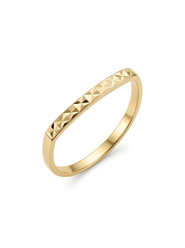 Anillo de oro 14k diseño media luna diamantado Mod LM5119