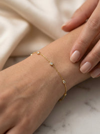 Pulsera de oro 14k diseño de biseles Mod LM545 - 18 cm