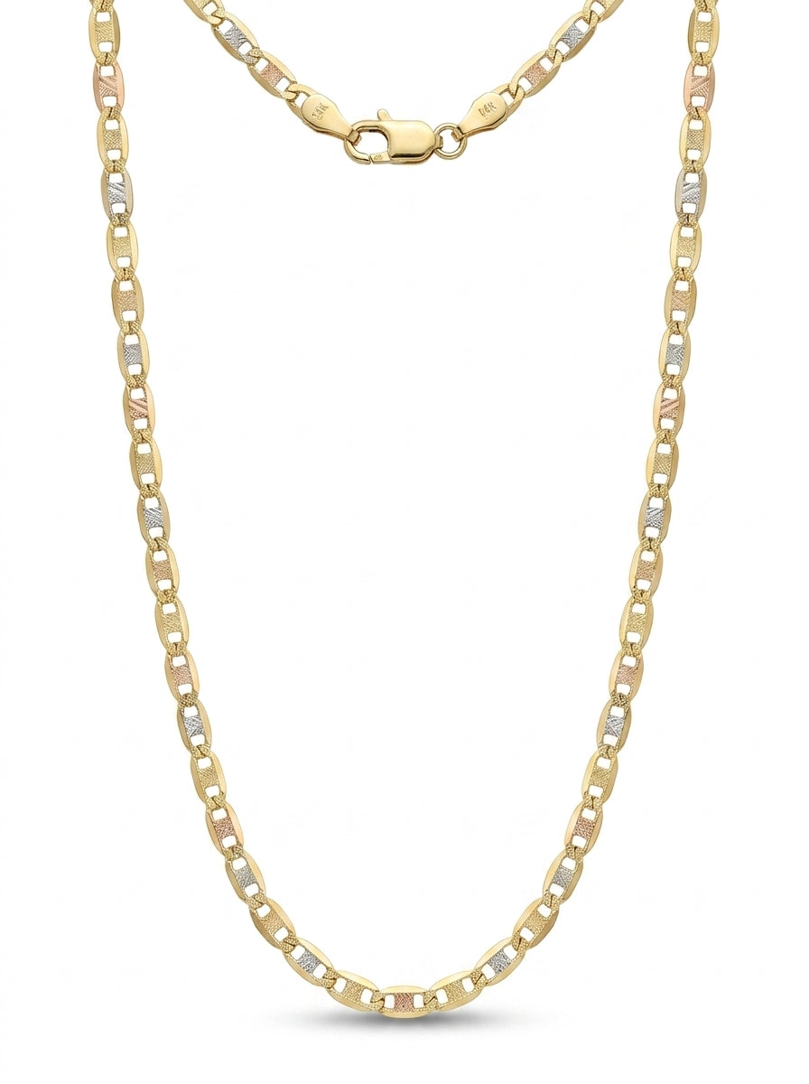 Cadena de oro 14k tejido valentino florentina solida mod 5831 - 3.5 mm