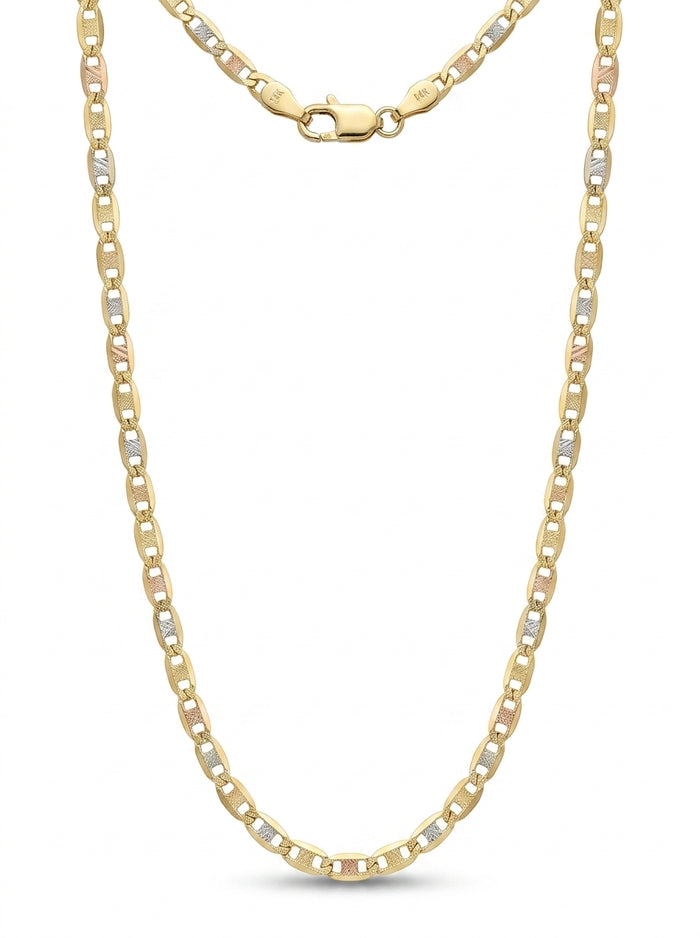 Cadena de oro 14k tejido valentino florentina solida mod 5831 - 3.5 mm