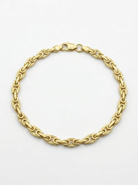 Pulsera de oro 14K con eslabones calados y con acabado diamantado Mod LM5301 - 18 cm