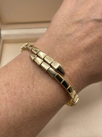 Brazalete de oro 14k tipo diseñador hueco diseño viper mod 5760 - 18 cm