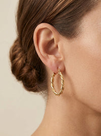 Arracadas de oro 14k diseño torsal Mod LM5198 - 2.3 cm