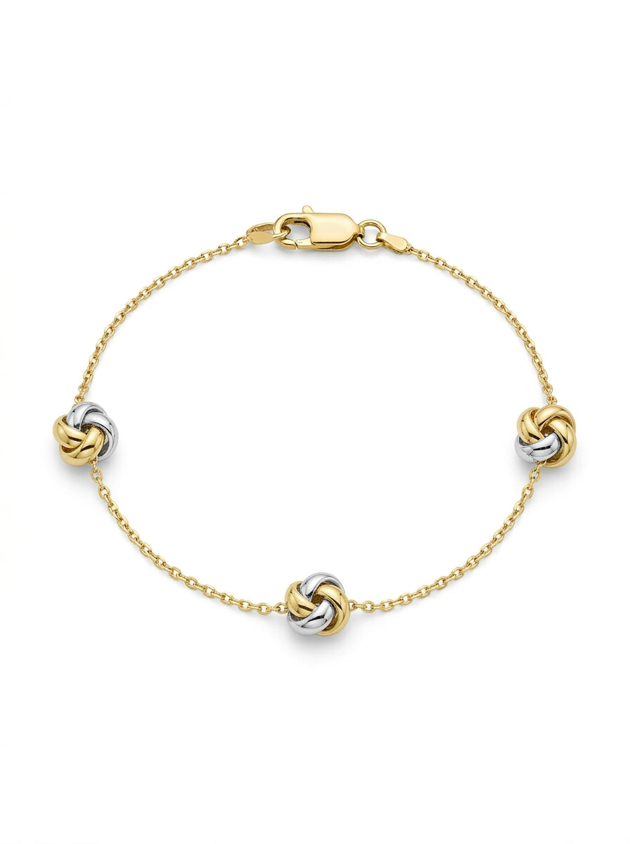 Pulsera de oro 14k diseño de nudos florentinos Mod LM5240 - 18 cm