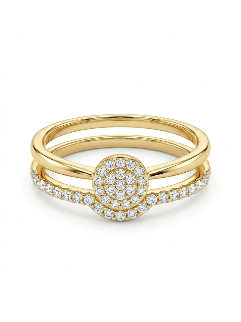 Alíanza de oro amarillo 14k con diamantes de naturales Mod 5485