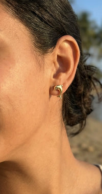 Aretes de delfines de oro 14k