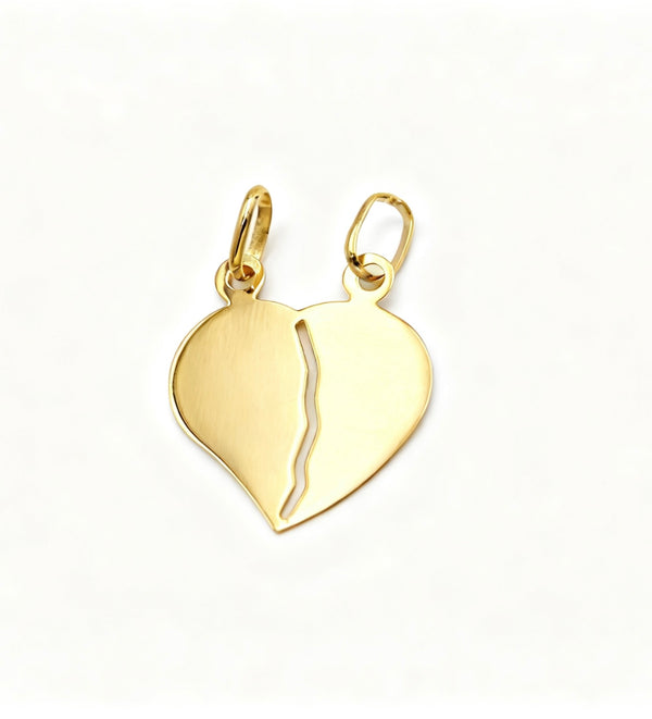 Dije de corazón partido de oro 14k Mod. 420033