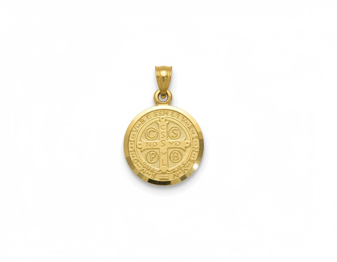 Medalla de San Benito 14k de oro 14k