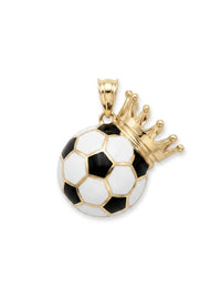 Dije de oro 14k diseño balón con corona Mod. LM5390- 3 cm c\reaza