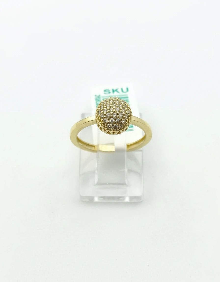 Anillo de esfera pavé 10k
