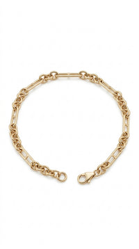 Pulsera de Eslabones Mixtos en Oro 14K LM5067 - 18 cm
