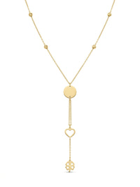Gargantilla de oro 10k silueta de corazón y trebol 5165 - 45 cm