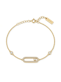 Pulsera de oro 10k tipo diseñador mod 5910- 18 cm