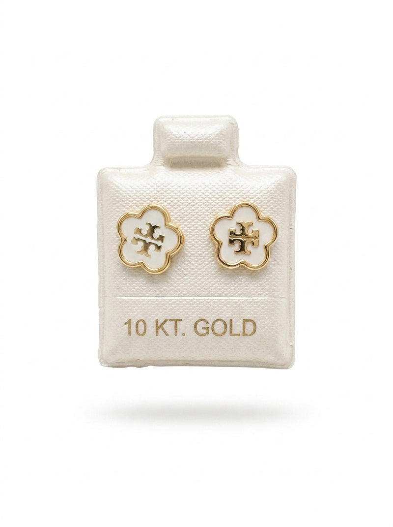 Broquel de oro 10k delgado tipo diseñador (de bolitas) Mod 5642