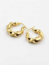 Arracadas de oro 14k diseño ondulado Mod 5973 - 2.5 cm