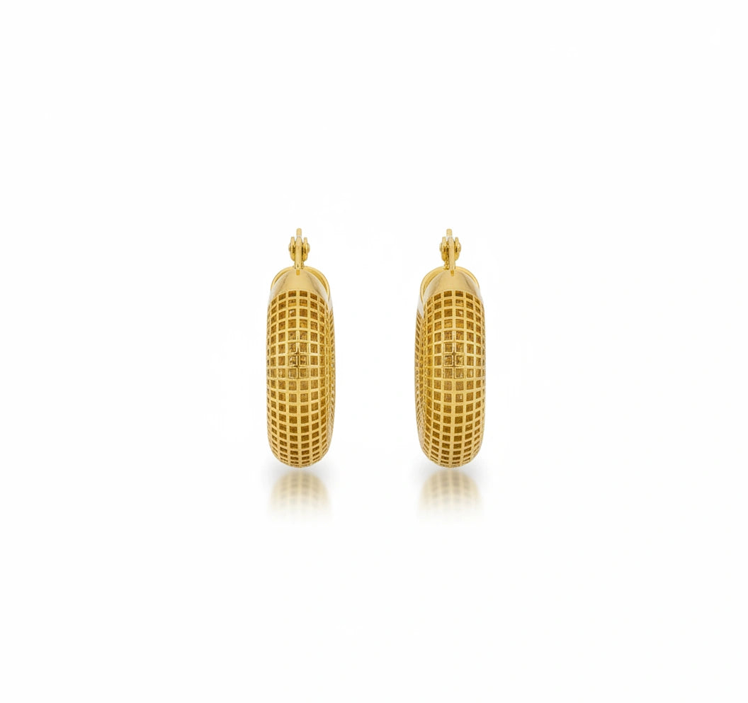 Arracadas texturadas de oro 14k