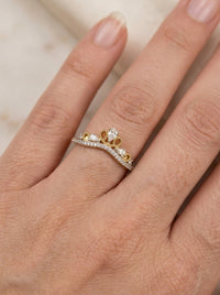 Anillo de oro 14k diseño de corona con diamantes naturales Mod LM5295