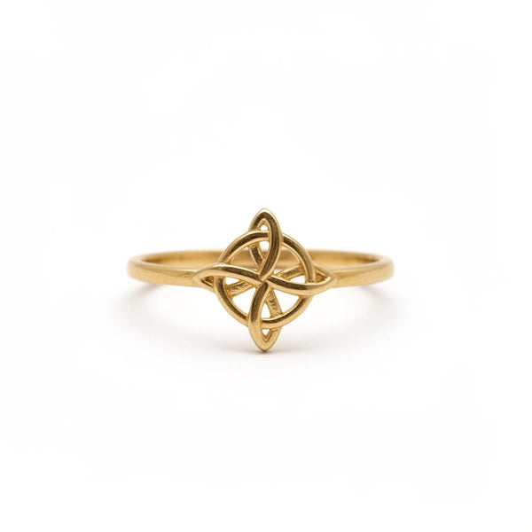 Anillo nudo de bruja de oro 10k