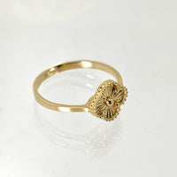 Anillo de trébol dorado de oro 14k