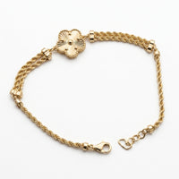 Pulsera de oro 10k diseño de flor en torsal Mod 5654- 18 cm