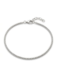 Pulsera de oro blanco 14k tejido de bolitas mod 5512 - 18 cm