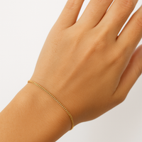 Pulsera barbada de oro 10k medida para dama Mod. 2020